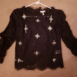 Joie Lace Embellished Top